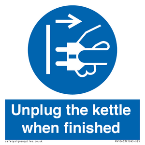 Unplug the kettle when finished